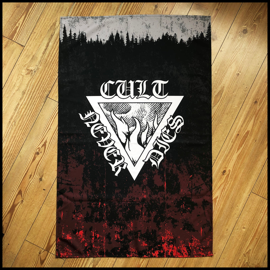 CULT NEVER DIES large flag / textile poster