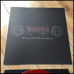 NECROMANTIA: Scarlet Evil Witching Black LP (marble vinyl, 8 page booklet, Greek black metal classic)