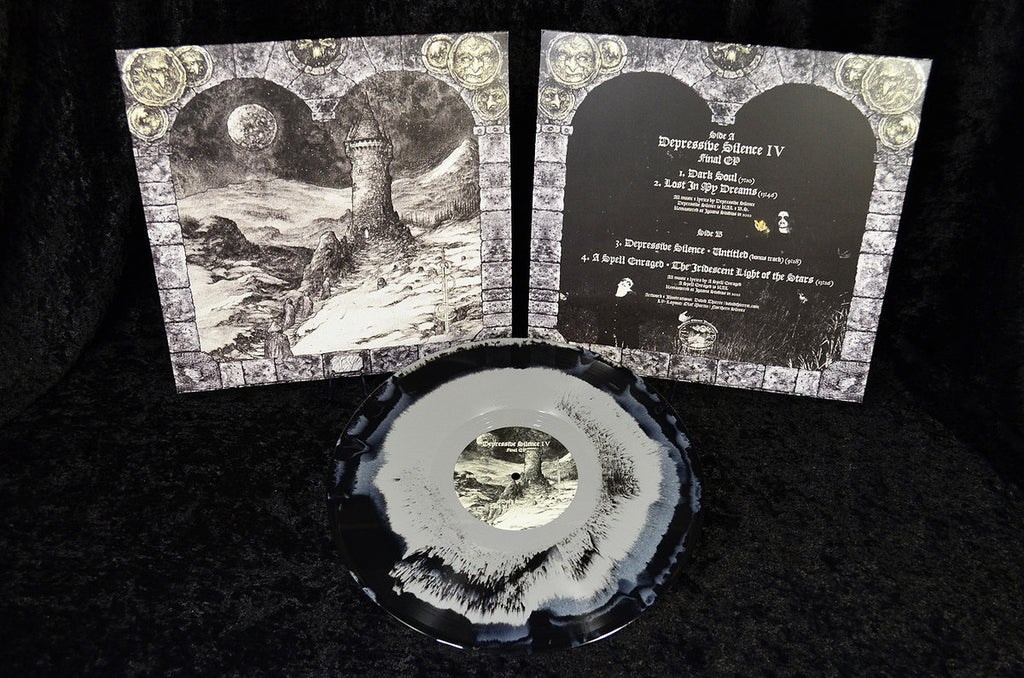 DEPRESSIVE SILENCE: IV - Final EP / A Spell Enraged LP (ltd black/grey swirl vinyl, cult dungeon synth release) *new, sealed*