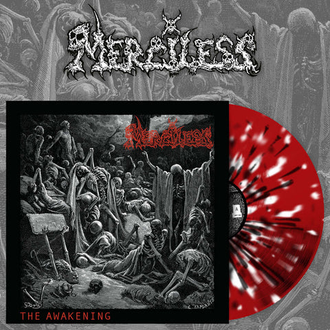 Preorder [15th October 2024] MERCILESS: The Awakening LP (limited, 180g red white & black splatter vinyl, legendary release)