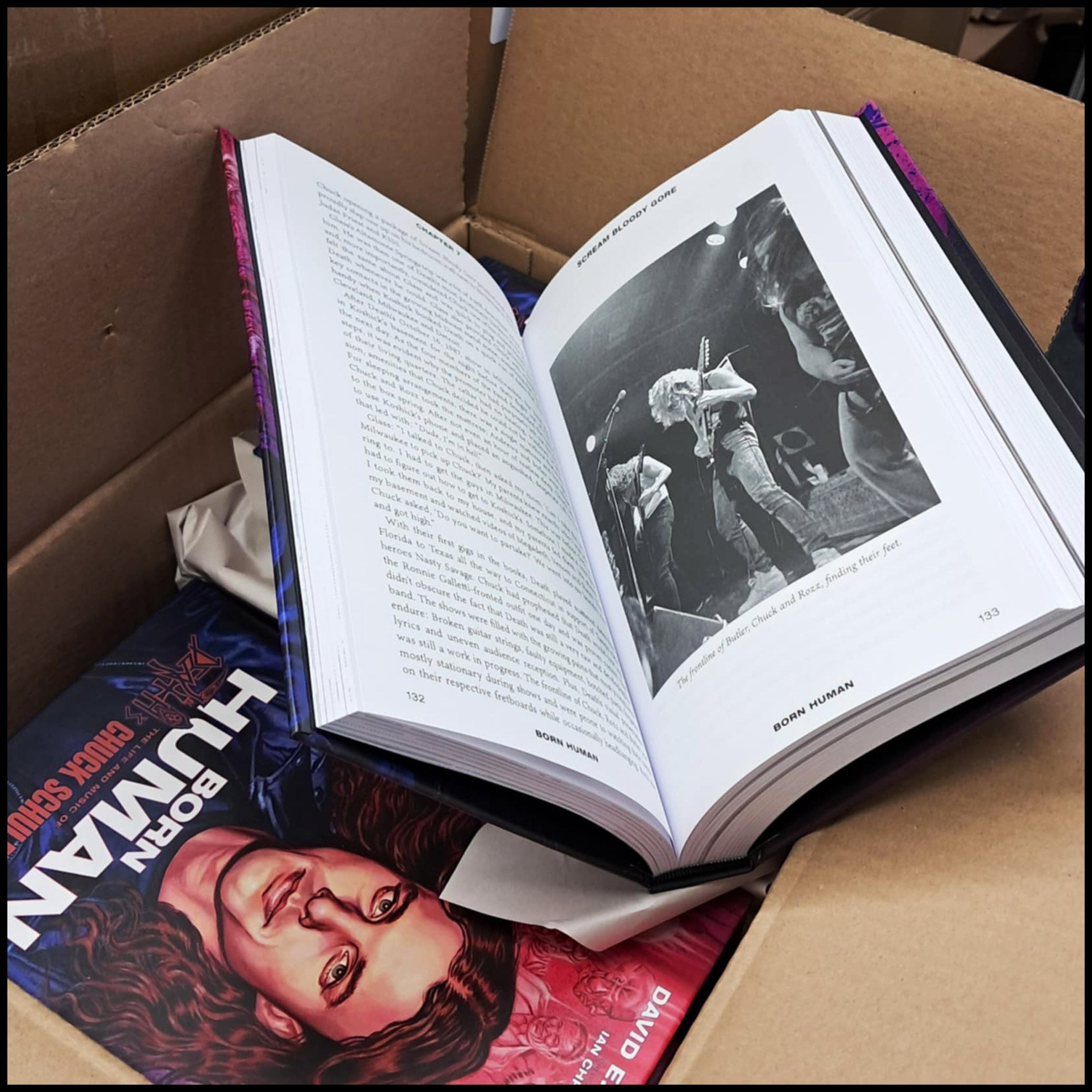Reprint preorder [15th June 2026] BORN HUMAN: THE LIFE AND MUSIC OF DEATH’S CHUCK SCHULDINER hardback book