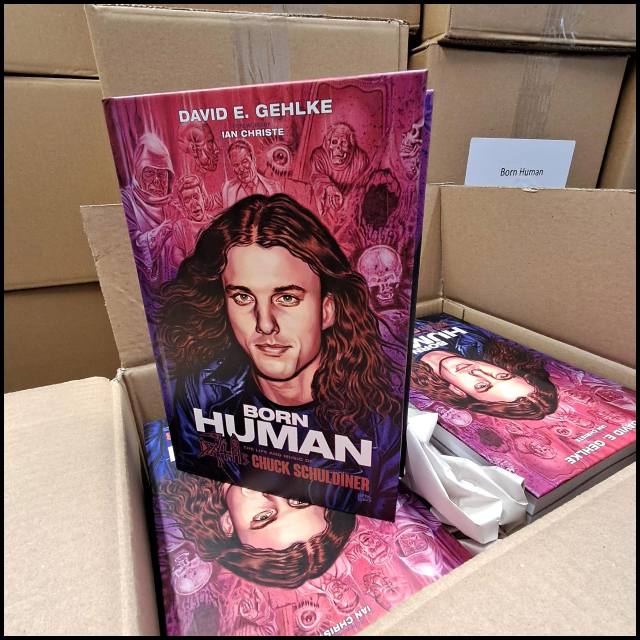 Reprint preorder [15th June 2026] BORN HUMAN: THE LIFE AND MUSIC OF DEATH’S CHUCK SCHULDINER hardback book