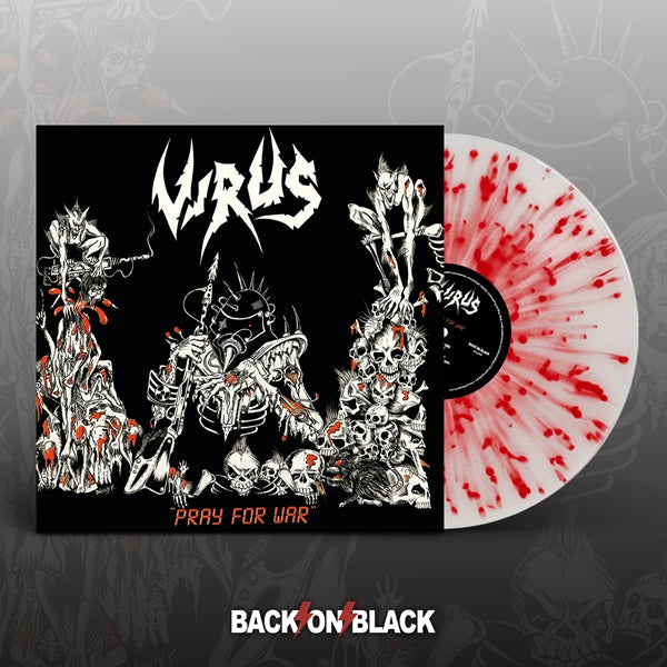 VIRUS: Pray For War (Clear/red splatter vinyl, 80s UK thrash ala Voivod and Sodom) *new, sealed*