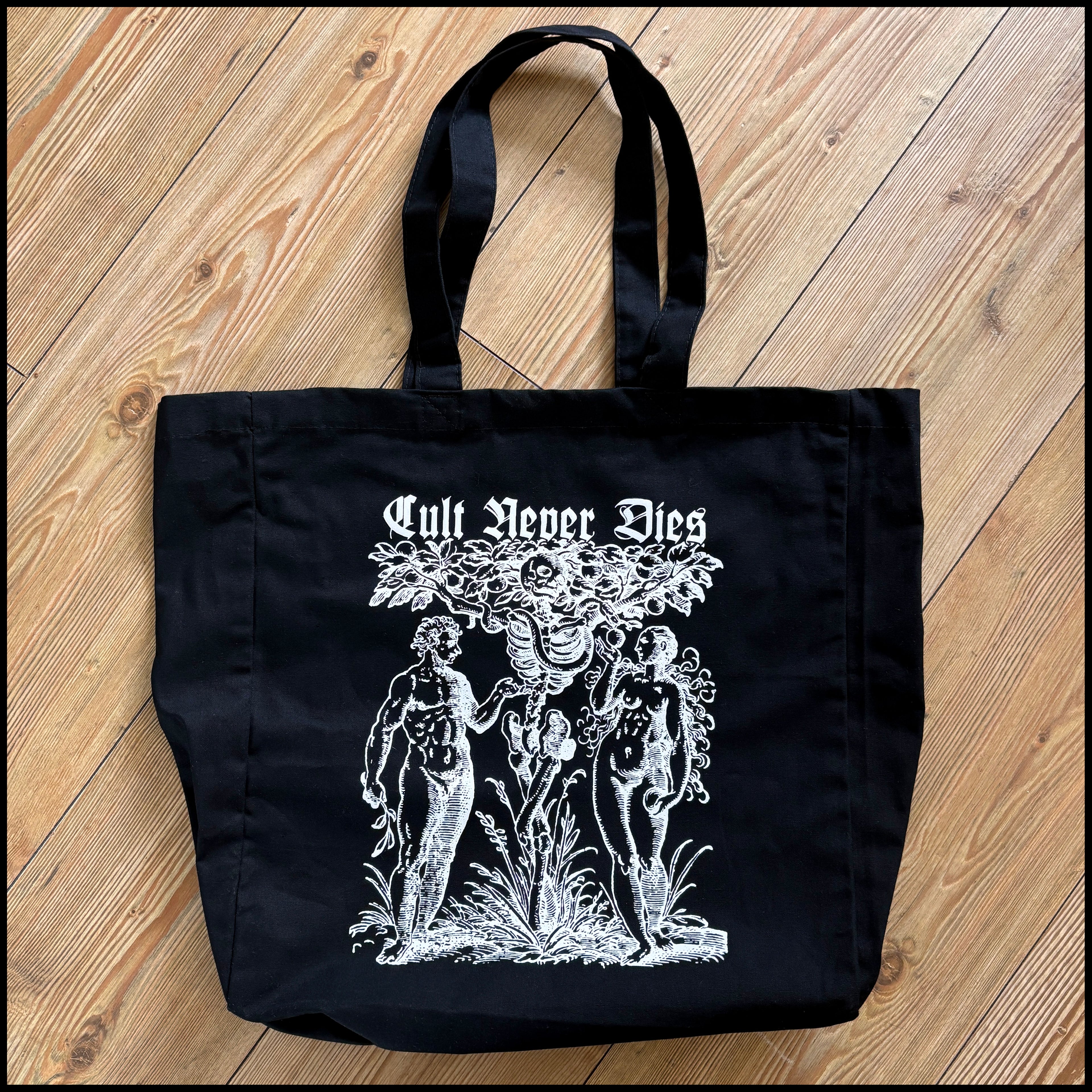 CULT NEVER DIES RECORD BAG (double-sided print, larger and sturdier than standard tote bag)