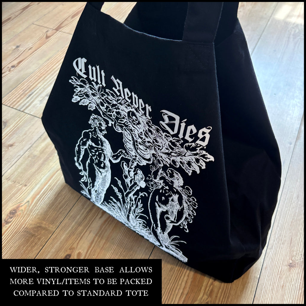 CULT NEVER DIES RECORD BAG (double-sided print, larger and sturdier than standard tote bag)