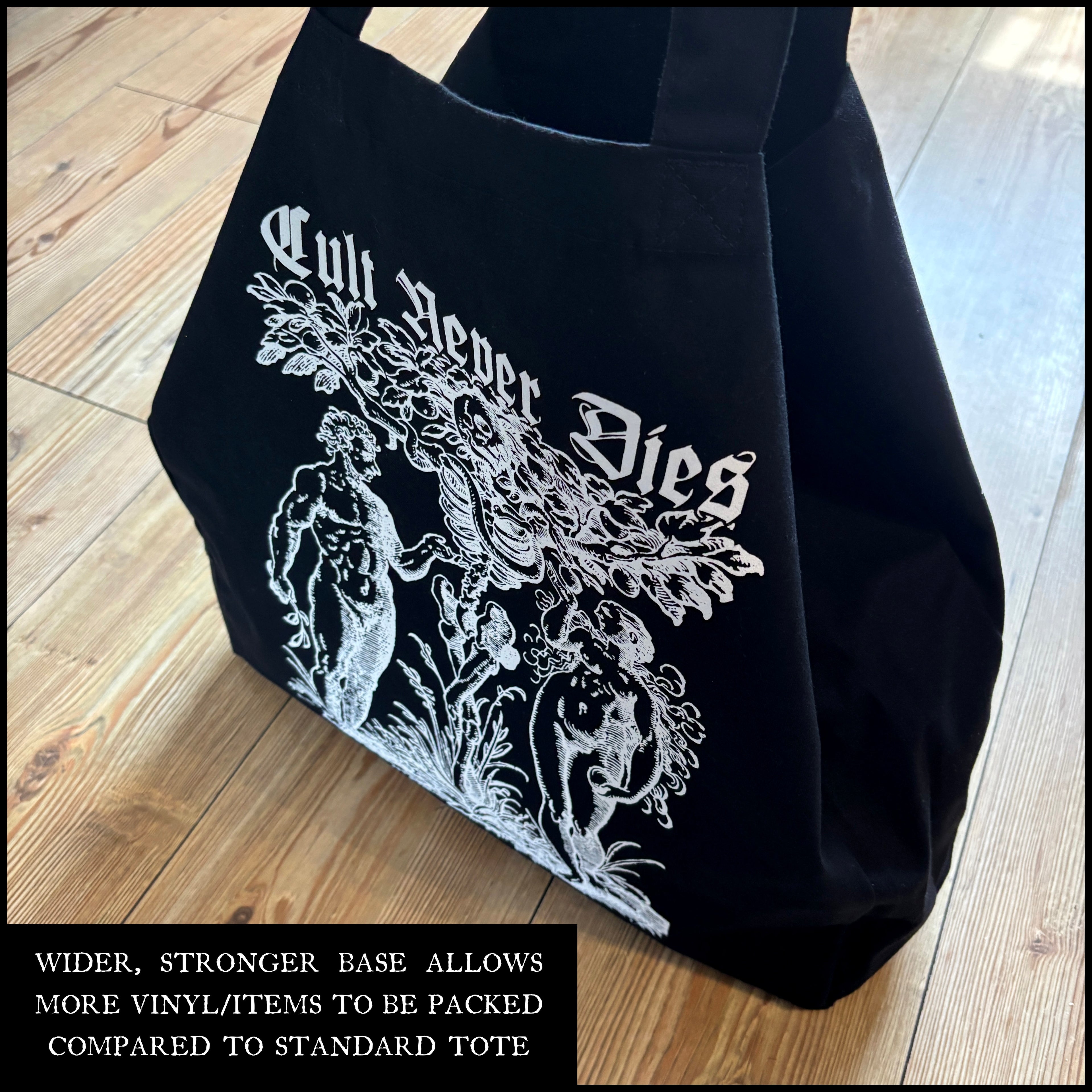 CULT NEVER DIES RECORD BAG (double-sided print, larger and sturdier than standard tote bag)