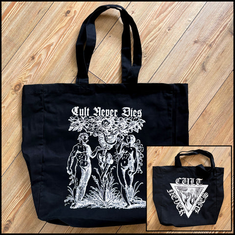 CULT NEVER DIES RECORD BAG (double-sided print, larger and sturdier than standard tote bag)