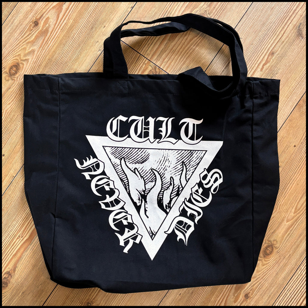 CULT NEVER DIES RECORD BAG (double-sided print, larger and sturdier than standard tote bag)