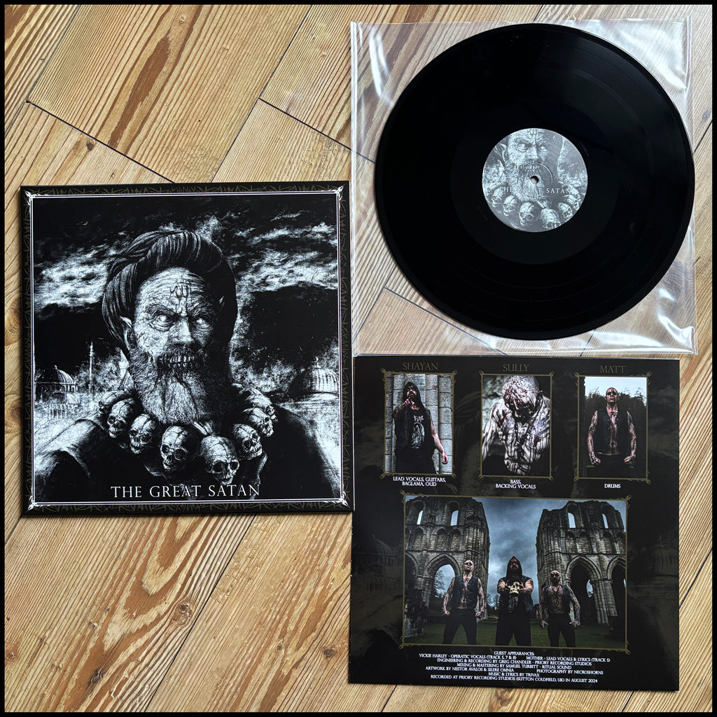 MOVING SALE: TRIVAX: The Great Satan LP (black or galaxy vinyl, UK/Iranian occult BM, 2025 album) *new*