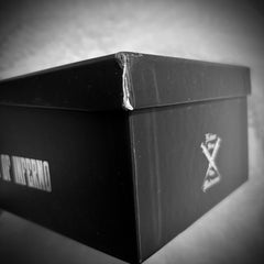 MYSTICUM: Industries of Inferno (ltd 8 cassette boxset & hardcover book + pendant and chain, patches, flag, posters) *preowned/collectible, small split*