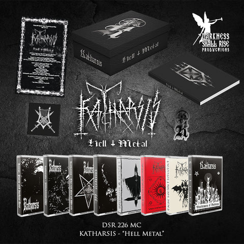 KATHARSIS: Hell Metal limited 8-tape box and book [+ patch, pin, certificate, classic German BM]