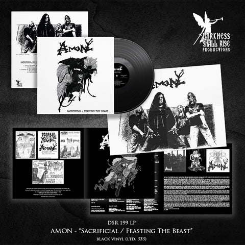 AMON (DEICIDE): Sacrificial / Feasting the Beast LP (Deicide demos, black vinyl)