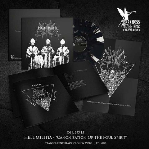 Preorder [late March 2025] HELL MILITIA: Canonisation Of The Foul Spirit LP (black or cloudy black vinyl)