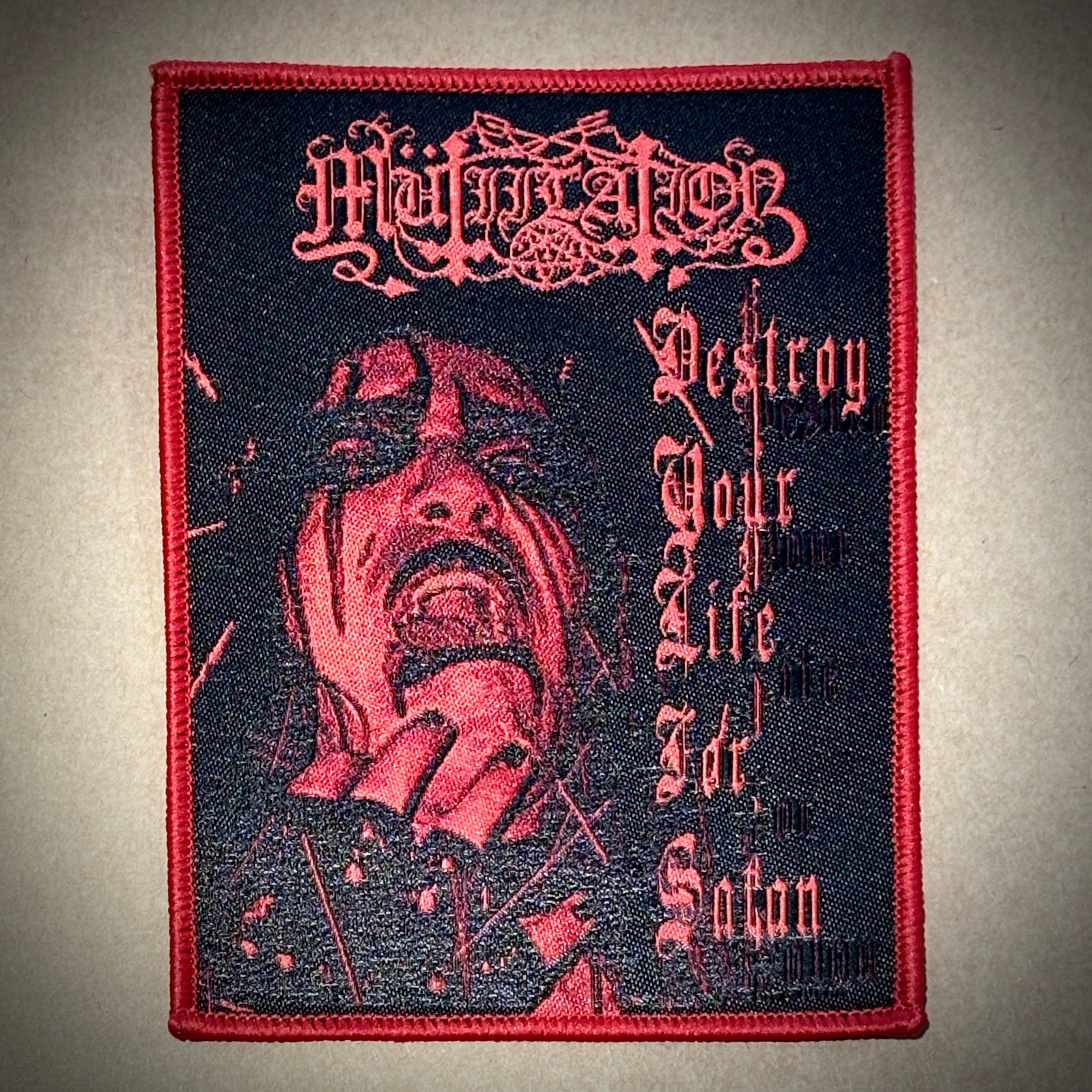 MÜTIILATION: official deluxe/limited DESTROY YOUR LIFE FOR SATAN patch