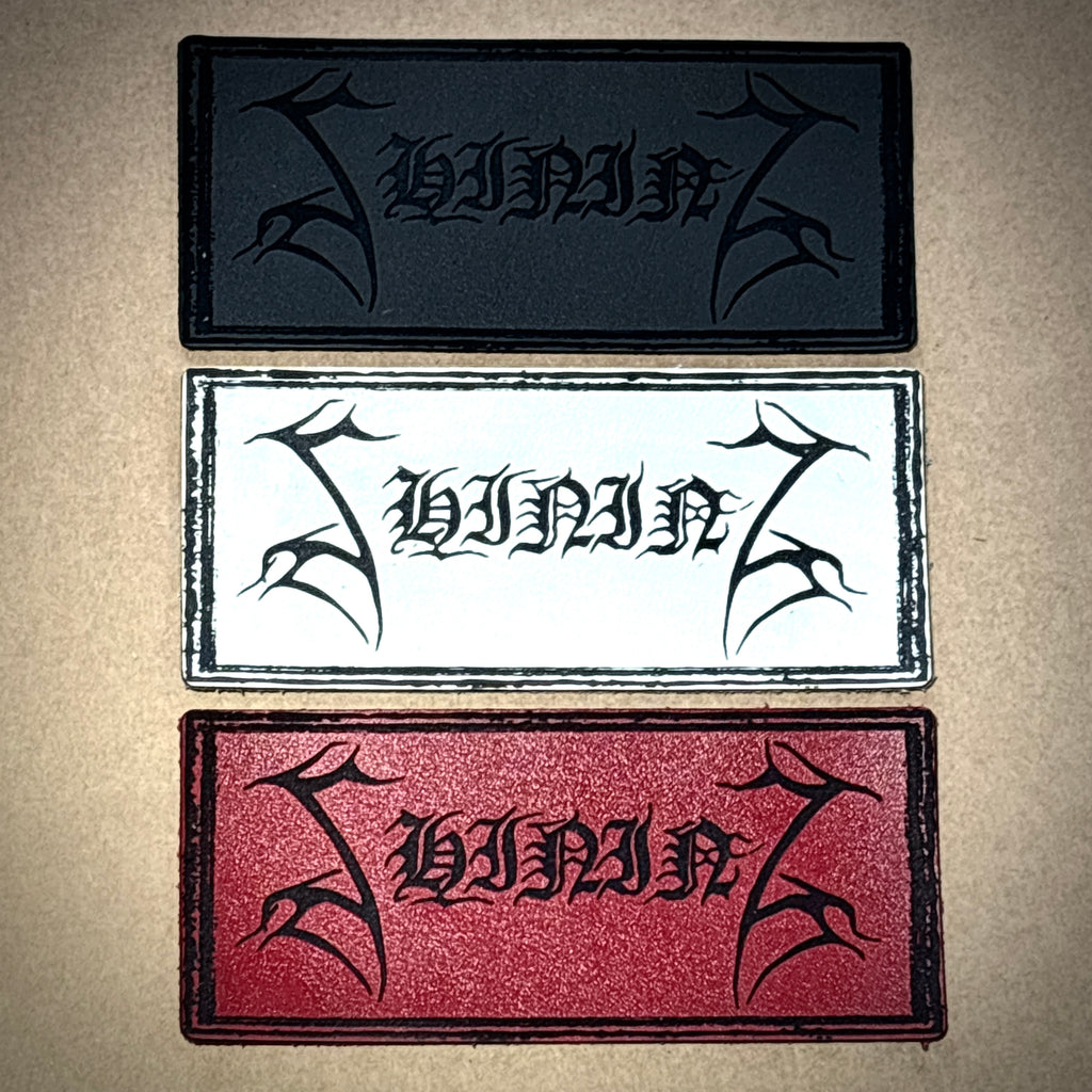 SHINING: official deluxe LEATHER LOGO patches (red / white / black)