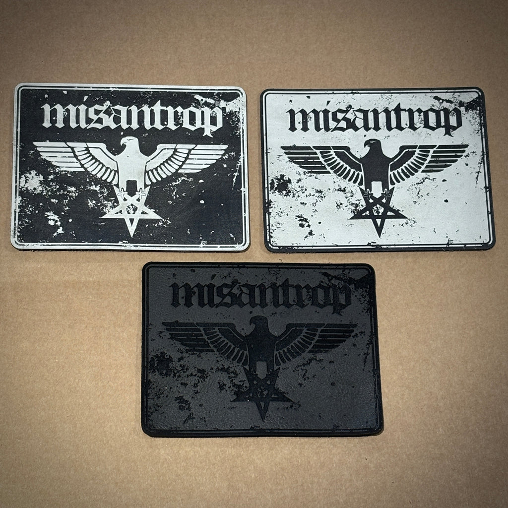 SHINING: official deluxe LEATHER MISANTHROP patches (white / black)