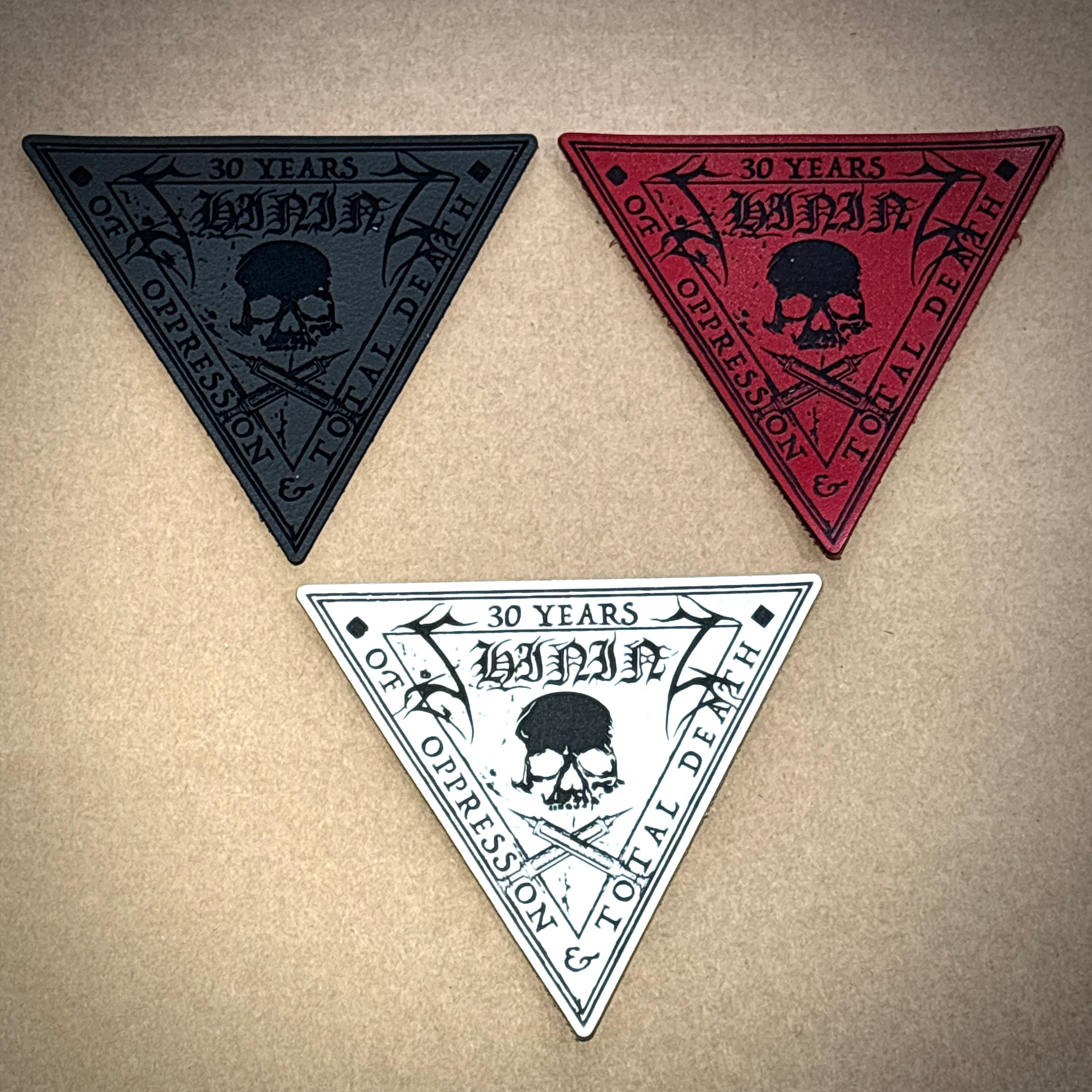 SHINING: official deluxe LEATHER 30 YEARS patches (red / white / black)