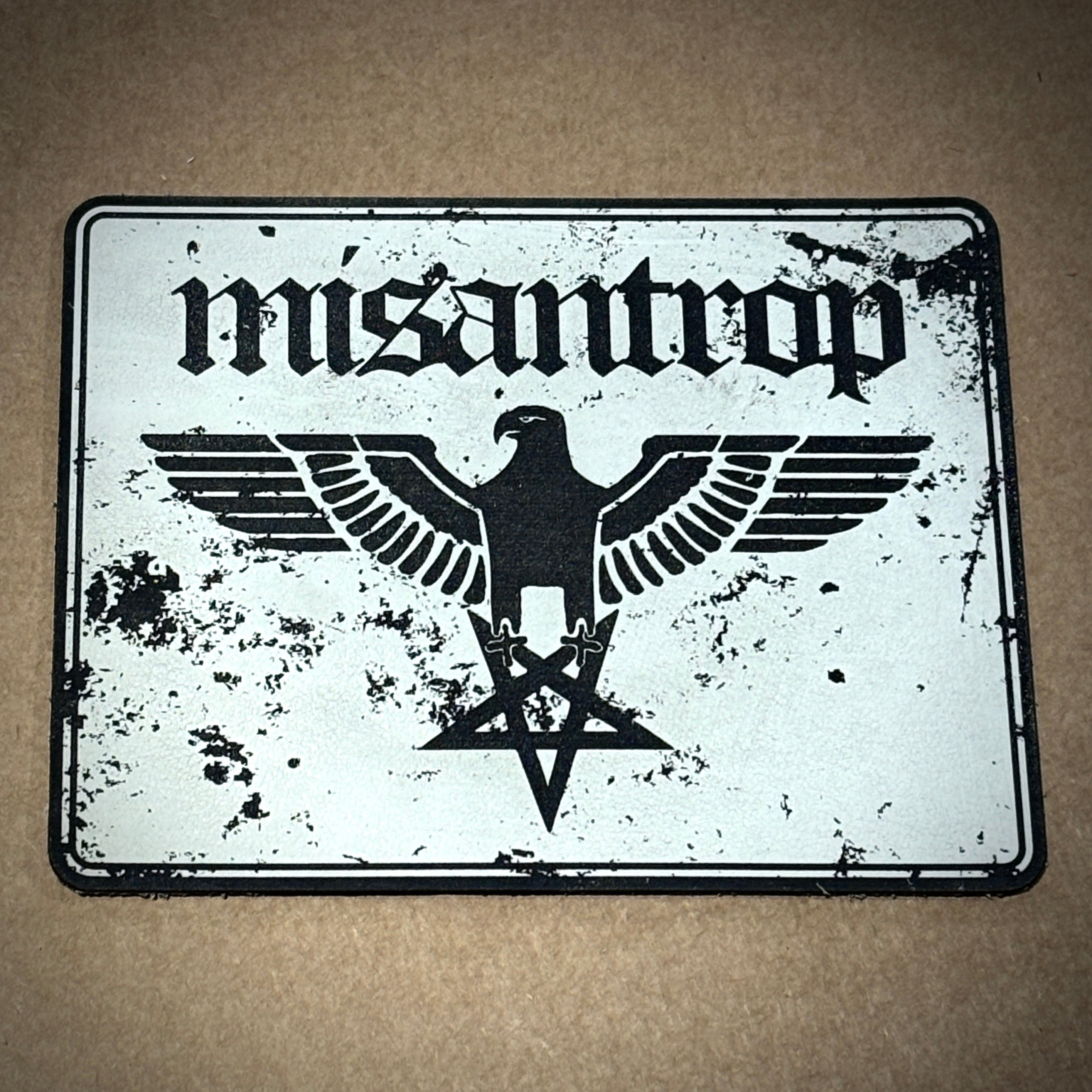 SHINING: official deluxe LEATHER MISANTHROP patches (white / black)