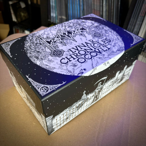 Sale: MOONBLOOD: Lunar Chronicles Occult (ltd 12 cassette boxset & hardcover book + CD, patches, flag, posters)