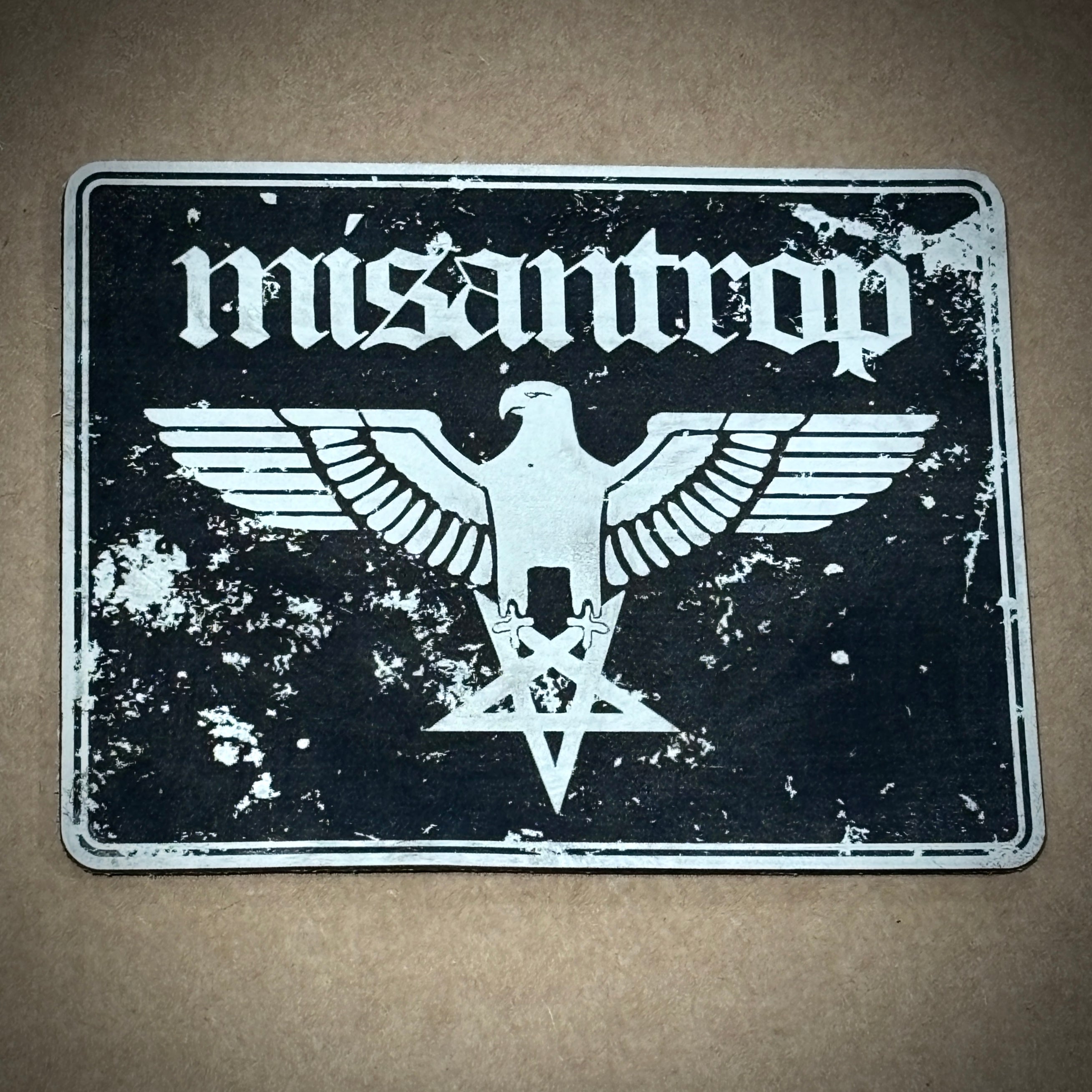 SHINING: official deluxe LEATHER MISANTHROP patches (white / black)