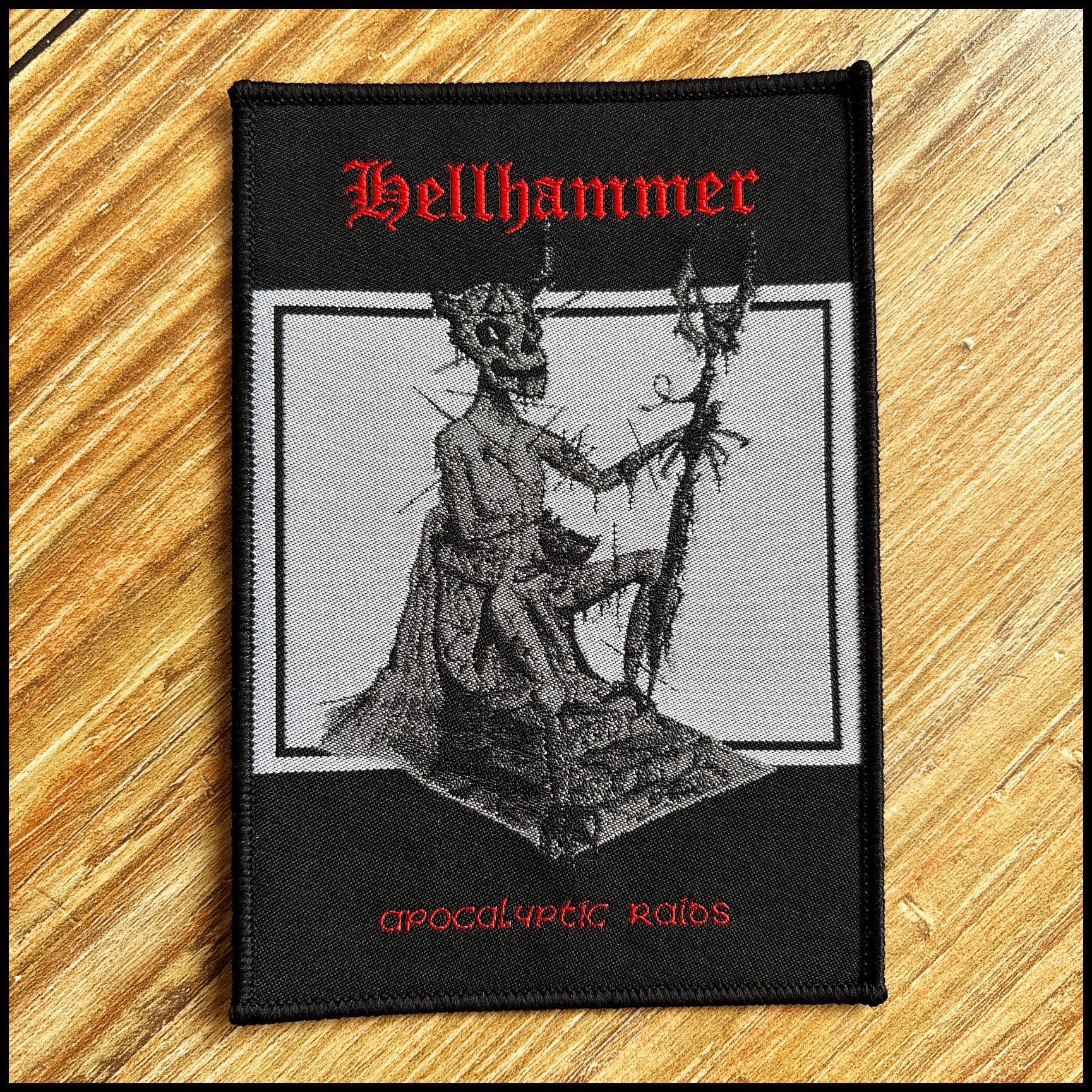 HELLHAMMER: official, limited APOCALYPTIC RAIDS patches (by CND, 2 variants)