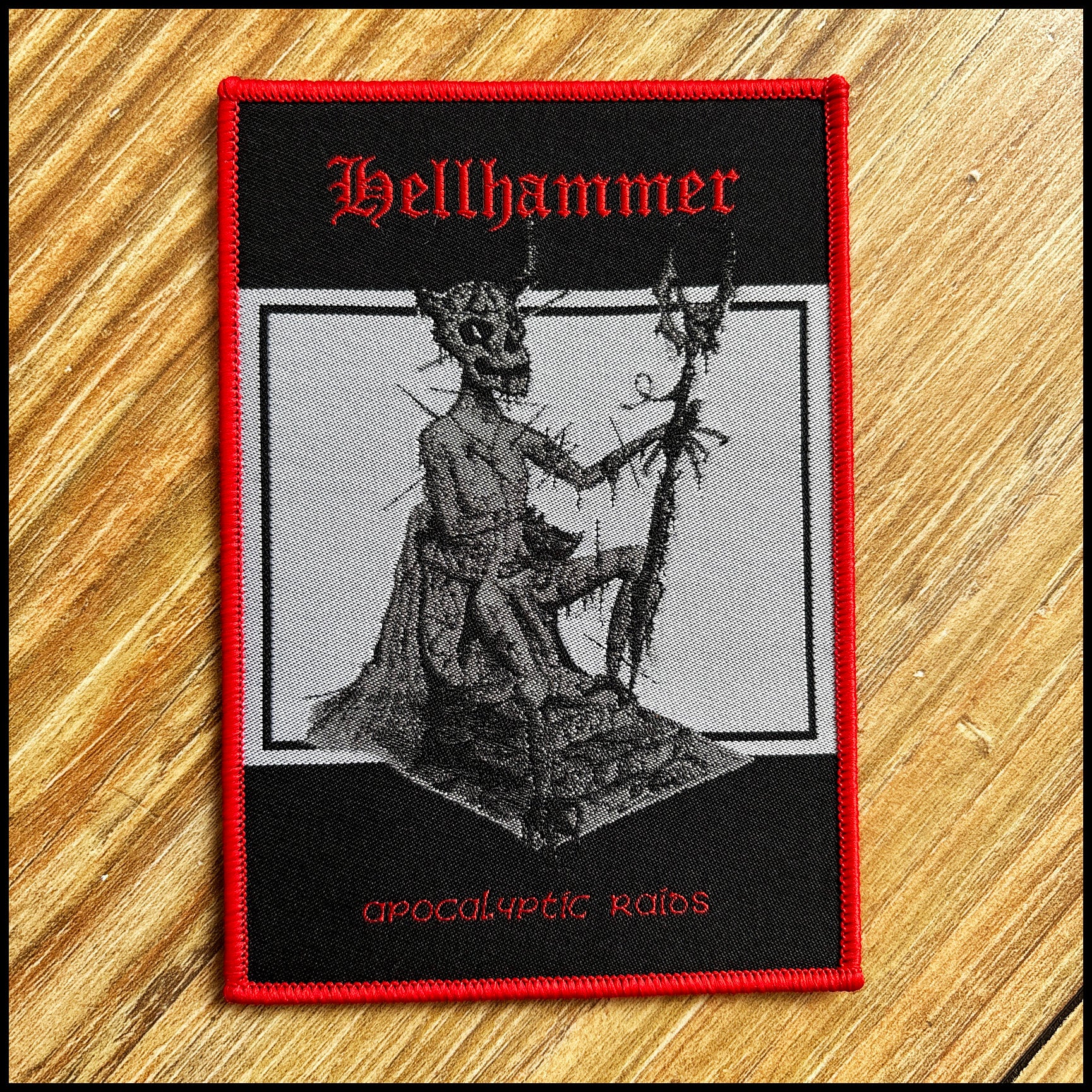HELLHAMMER: official, limited APOCALYPTIC RAIDS patches (by CND, 2 variants)