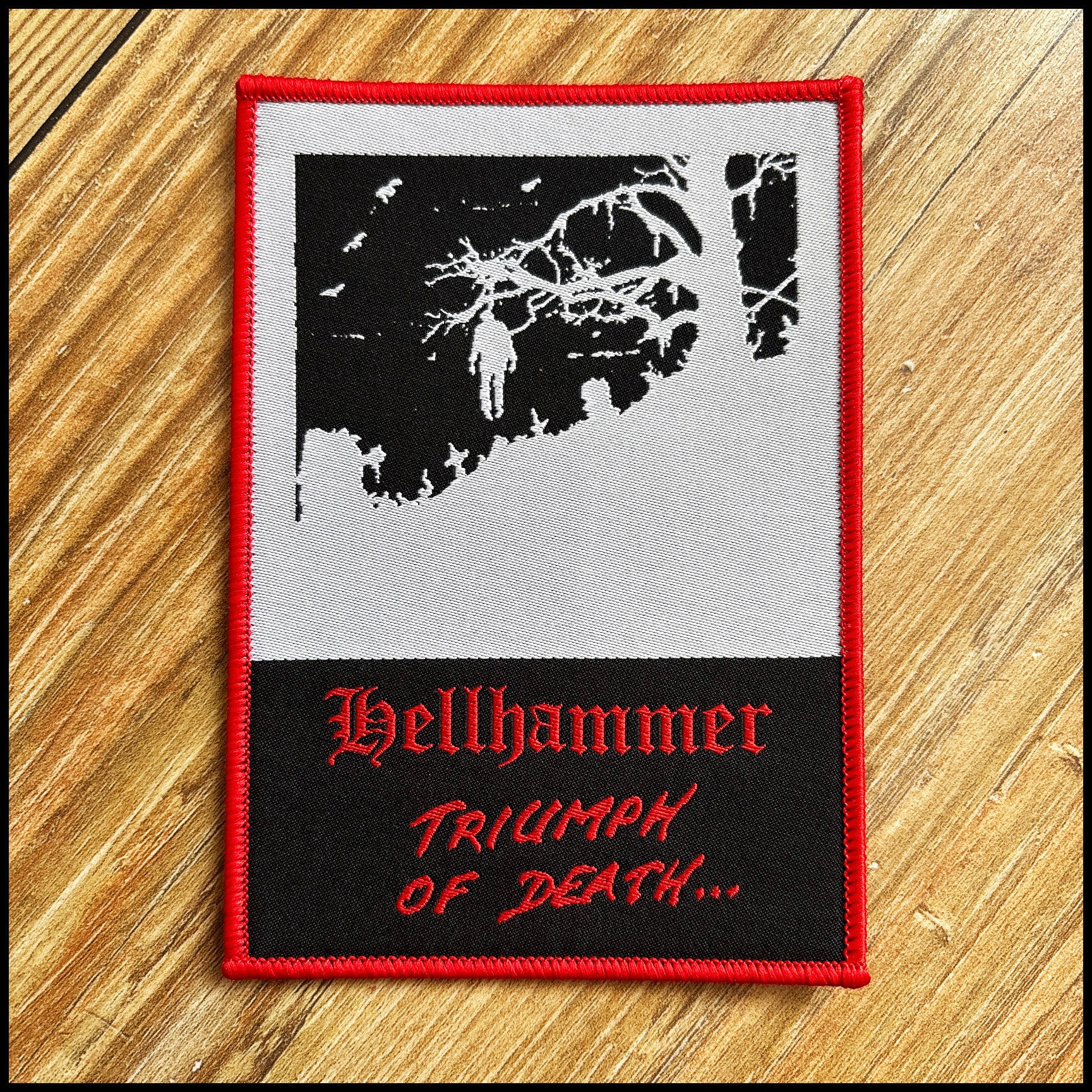 HELLHAMMER: official, limited TRIUMPH OF DEATH patches (by CND, 2 variants)