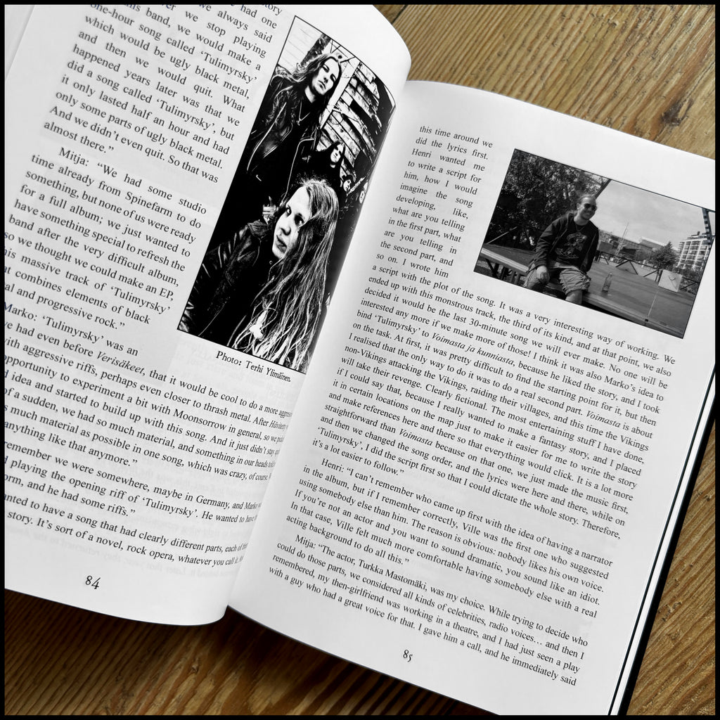 HOME OF THE WAVES: CONVERSATIONS WITH MOONSORROW hardback book