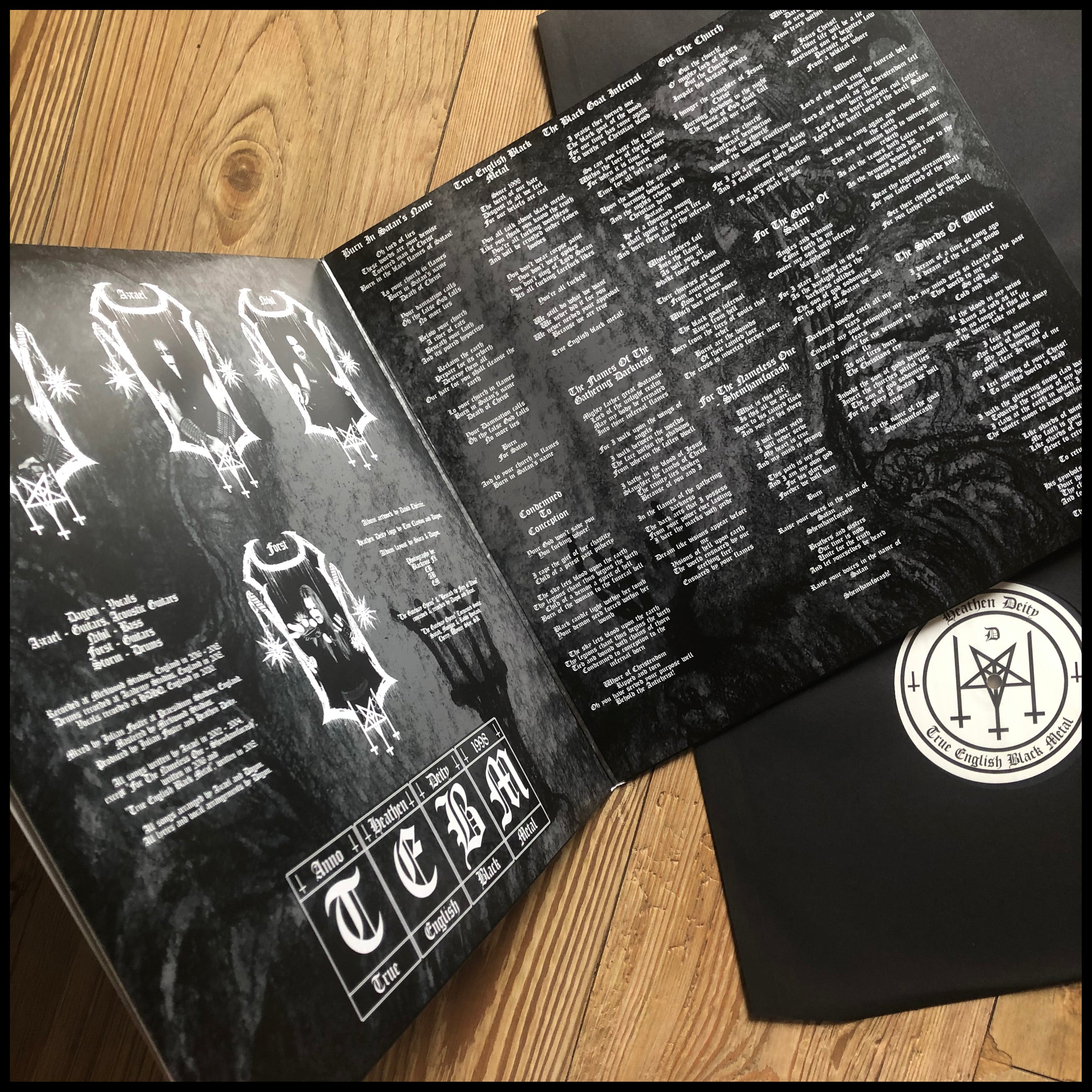 MOVING SALE: HEATHEN DEITY: True English Black Metal double LP (2 x black vinyl, gatefold sleeve) *new*