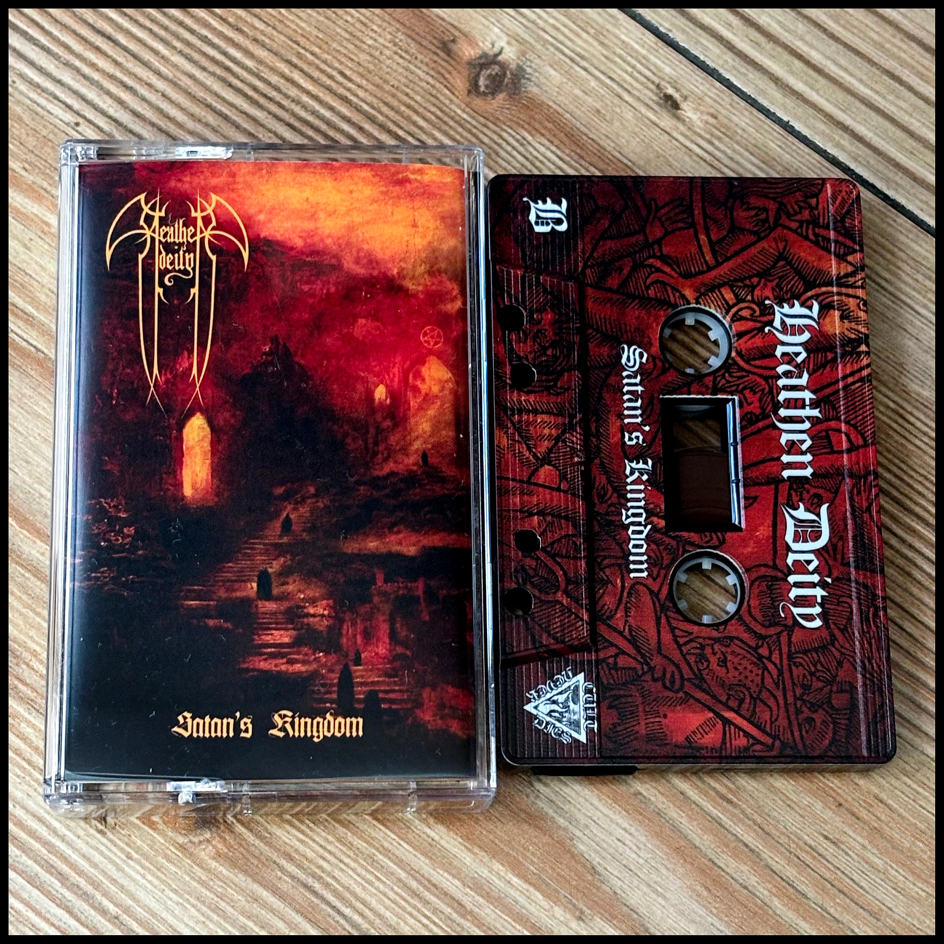 HEATHEN DEITY: Satan's Kingdom cassette (released by Cult Never Dies, limited edition)