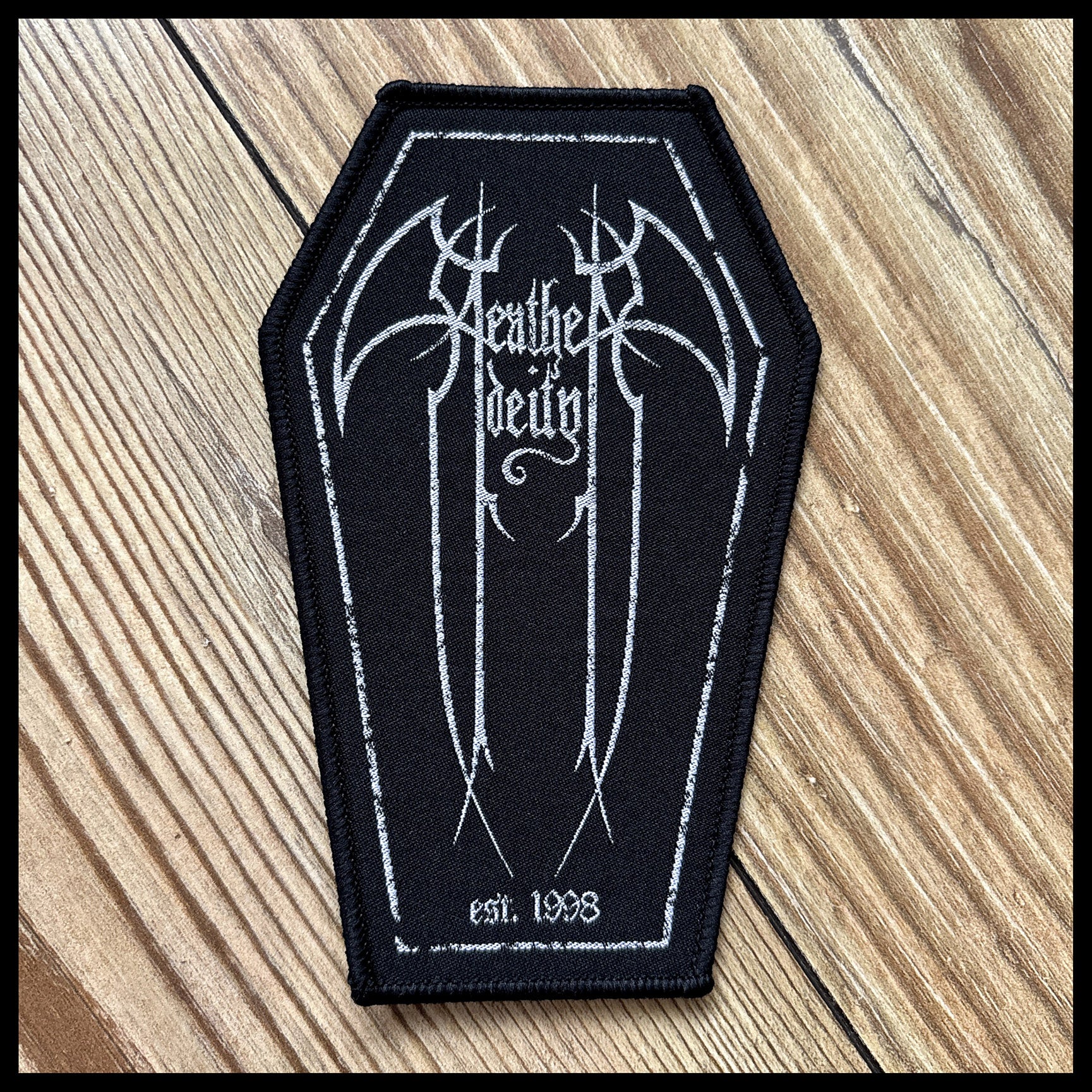 HEATHEN DEITY: official deluxe/limited LOGO COFFIN patch