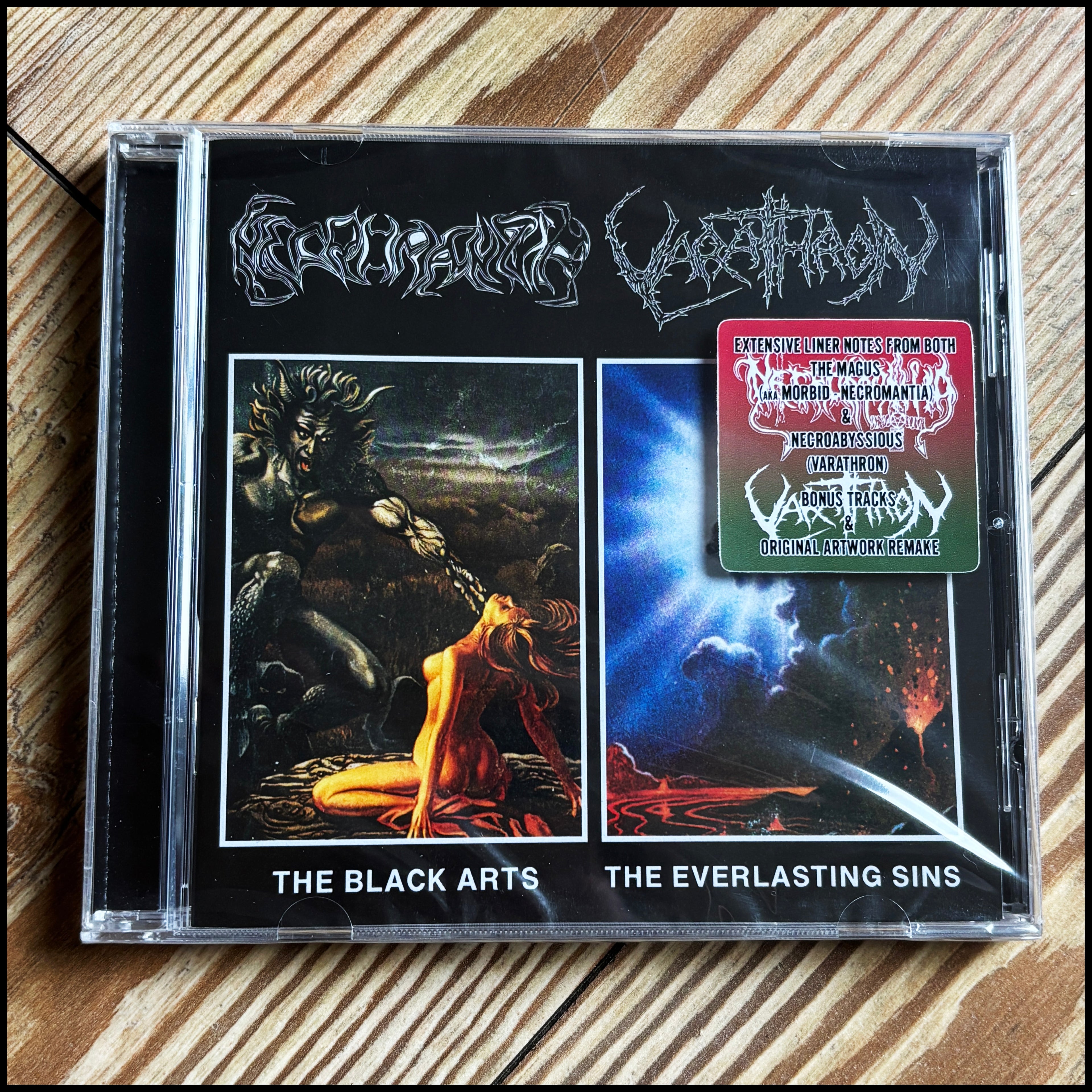 NECROMANTIA / VARATHRON: The Black Arts / The Everlasting Sins CD (one of the most essential BM splits in history. Greek magnificence) *new, sealed*