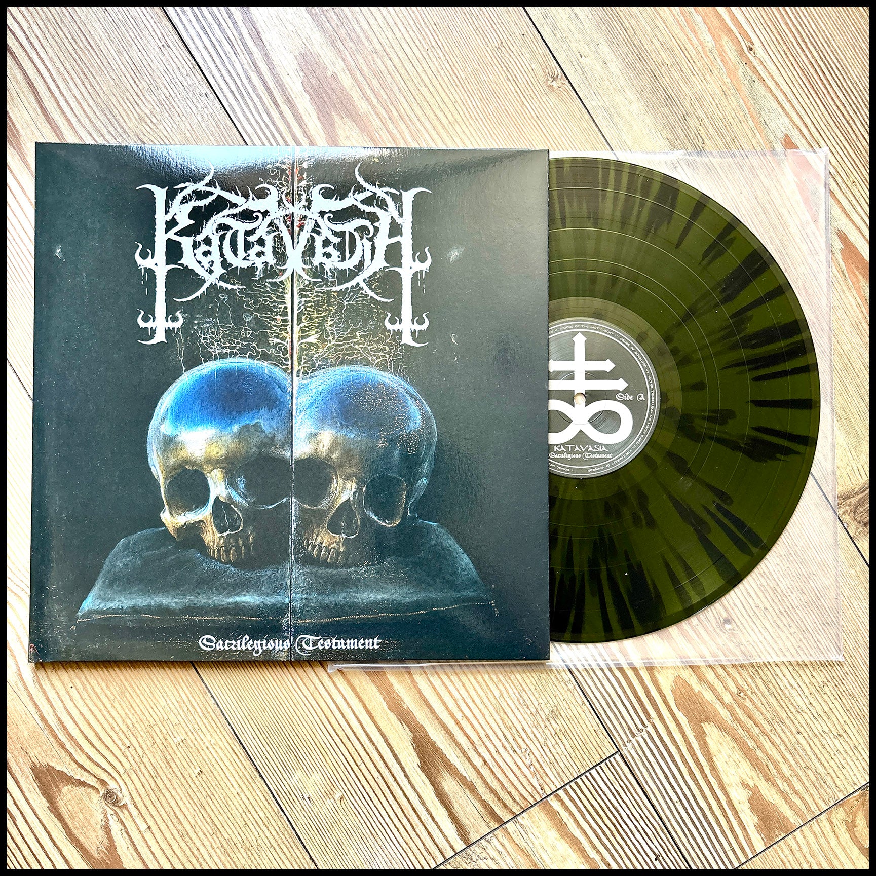 KATAVASIA: Sacrilegious Testament LP (splatter vinyl, gatefold, Greek BM feat VARATHRON members) *new*