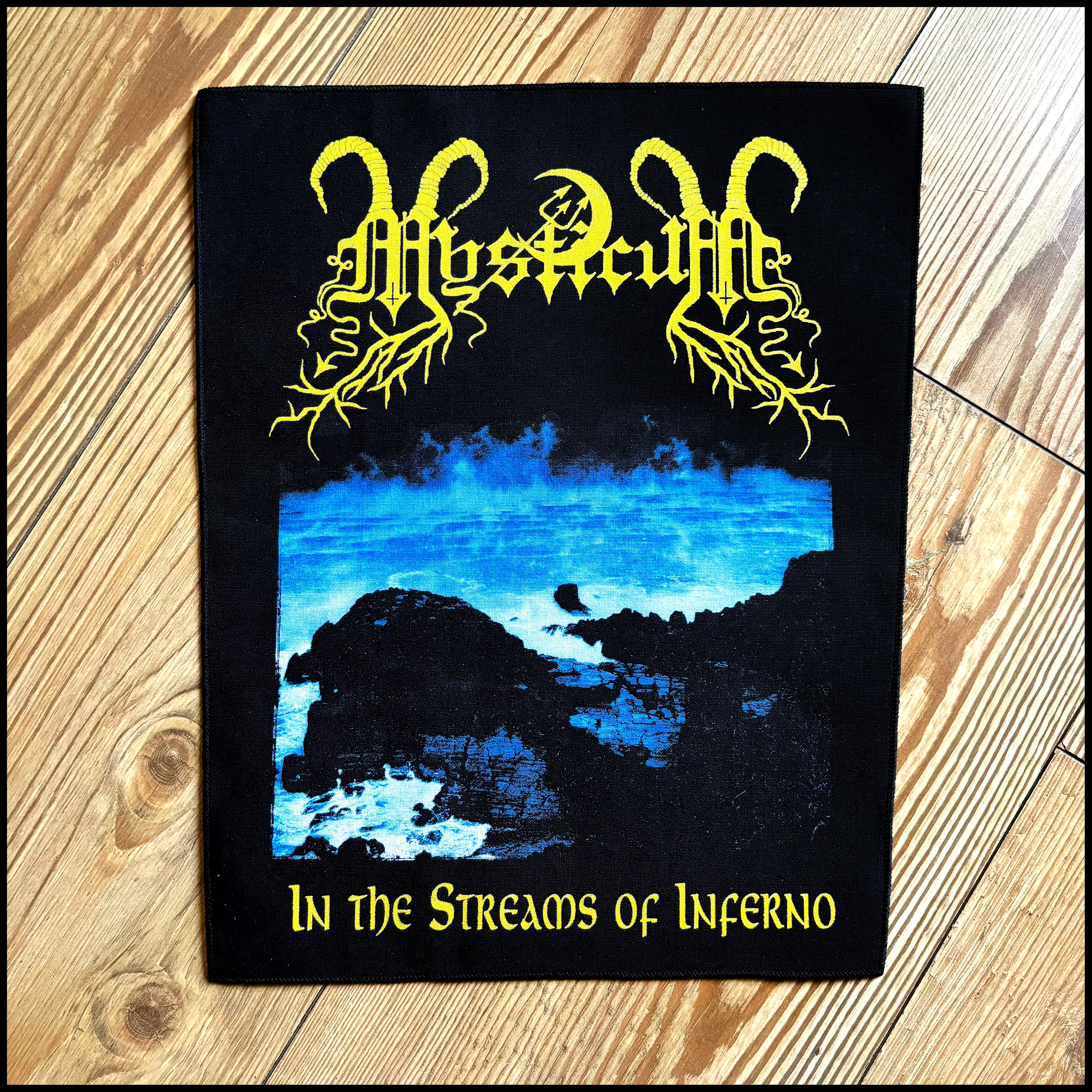 MYSTICUM: official deluxe/limited IN THE STREAMS OF INFERNO back patch (by CND)