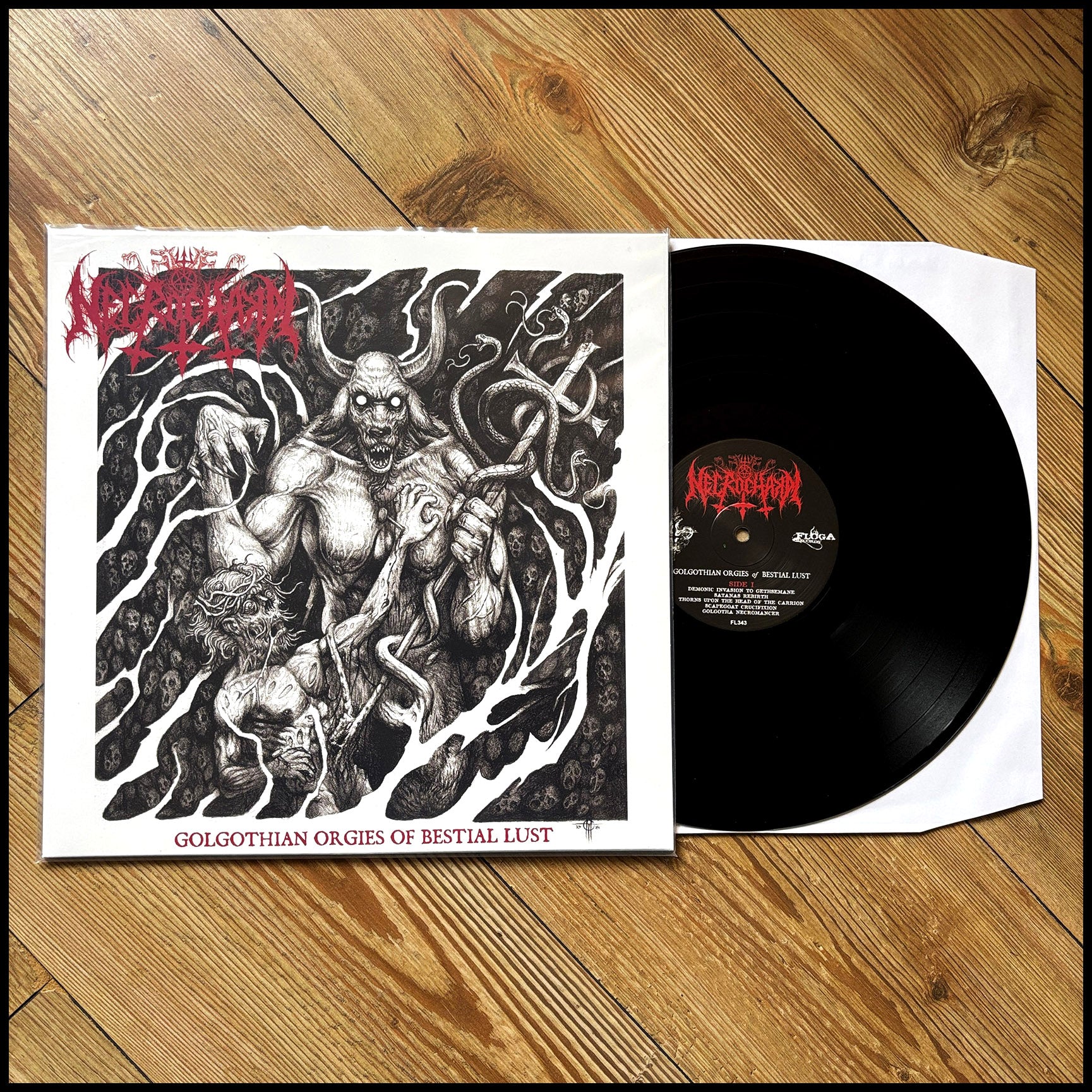 NECROCHAKAL: GOLGOTHIAN ORGIES OF BESTIAL LUST LP (black vinyl with insert) *new*