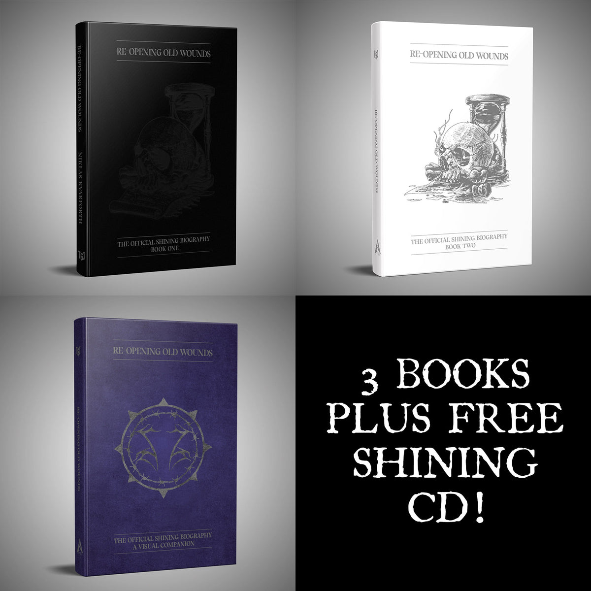 Preorder [November 2026] RE-OPENING OLD WOUNDS (Official Shining Biography) Bundle - ALL 3 BOOKS plus free CD!