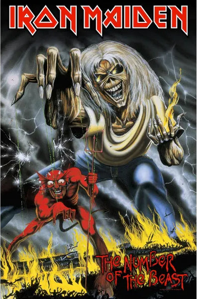 IRON MAIDEN: official THE NUMBER OF THE BEAST large flag / textile poster