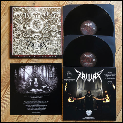 TRIVAX: Eloah Burns Out double LP (2 x black vinyl, insert, black metal released by Cult Never Dies)