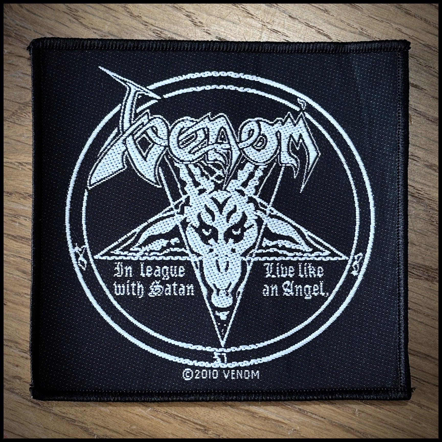 VENOM: official IN LEAGUE WITH SATAN patch (square)