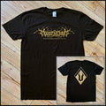 VINTERLAND: official AT ONE WITH NORTHERN DARKNESS shirt (black shirt with gold print)