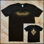 VINTERLAND: official AT ONE WITH NORTHERN DARKNESS shirt (black shirt with gold print)
