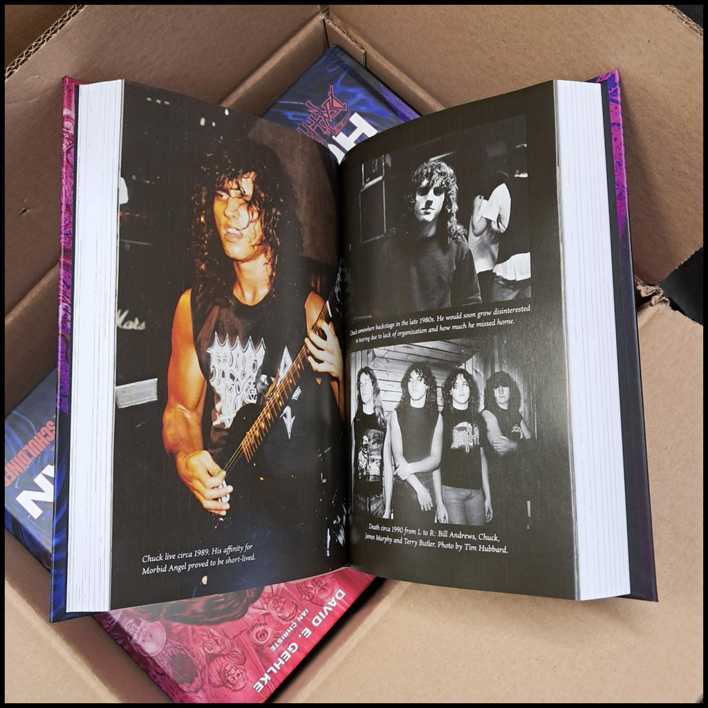 Reprint preorder [15th June 2026] BORN HUMAN: THE LIFE AND MUSIC OF DEATH’S CHUCK SCHULDINER hardback book