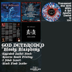 GOD DETHRONED: Bloody Blasphemy LP (blue/white/red splatter vinyl, inlay, ltd to 500)