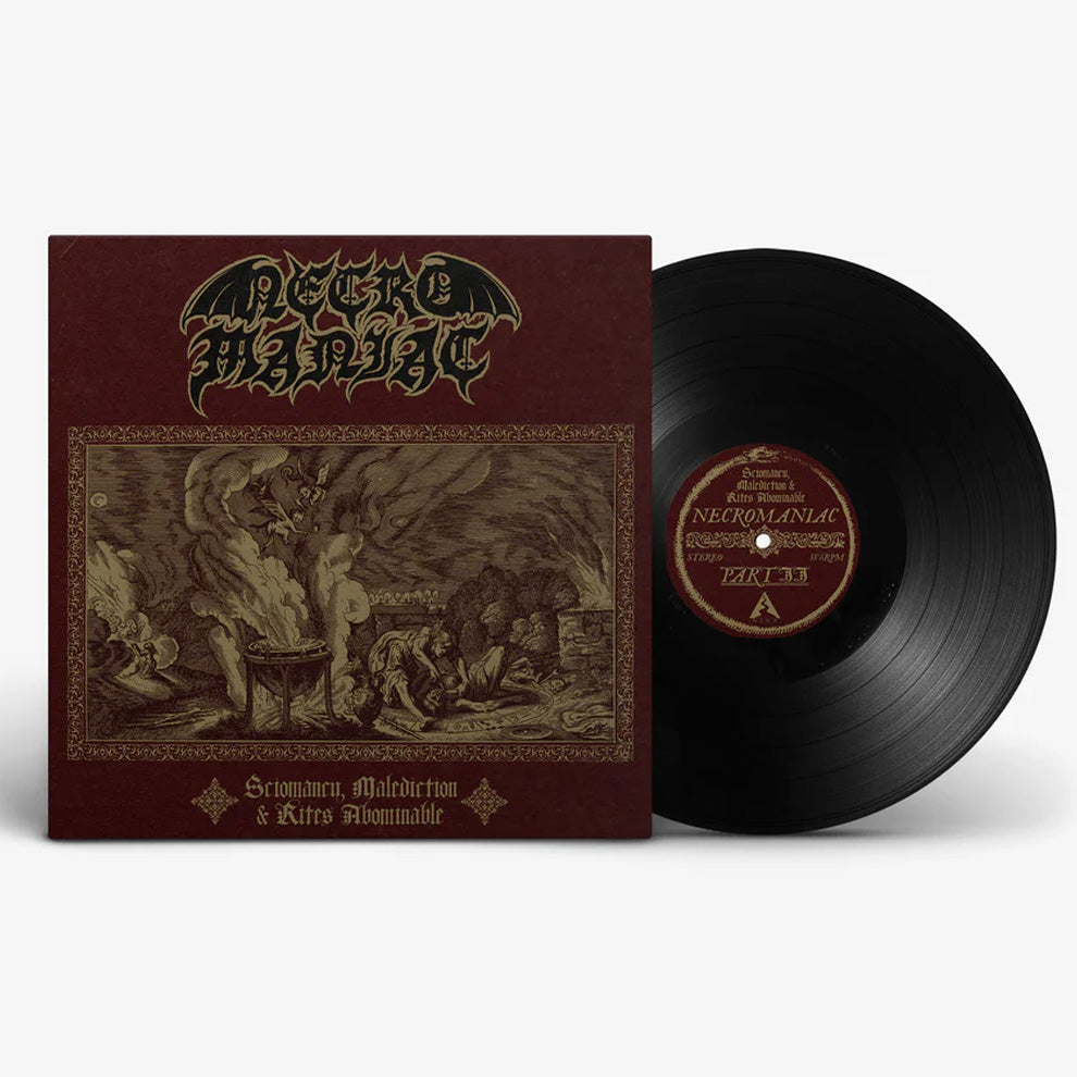 NECROMANIAC: Sciomancy, Malediction & Rites Abominable LP (black vinyl, debut album from cult death/black/thrash horde) *new*