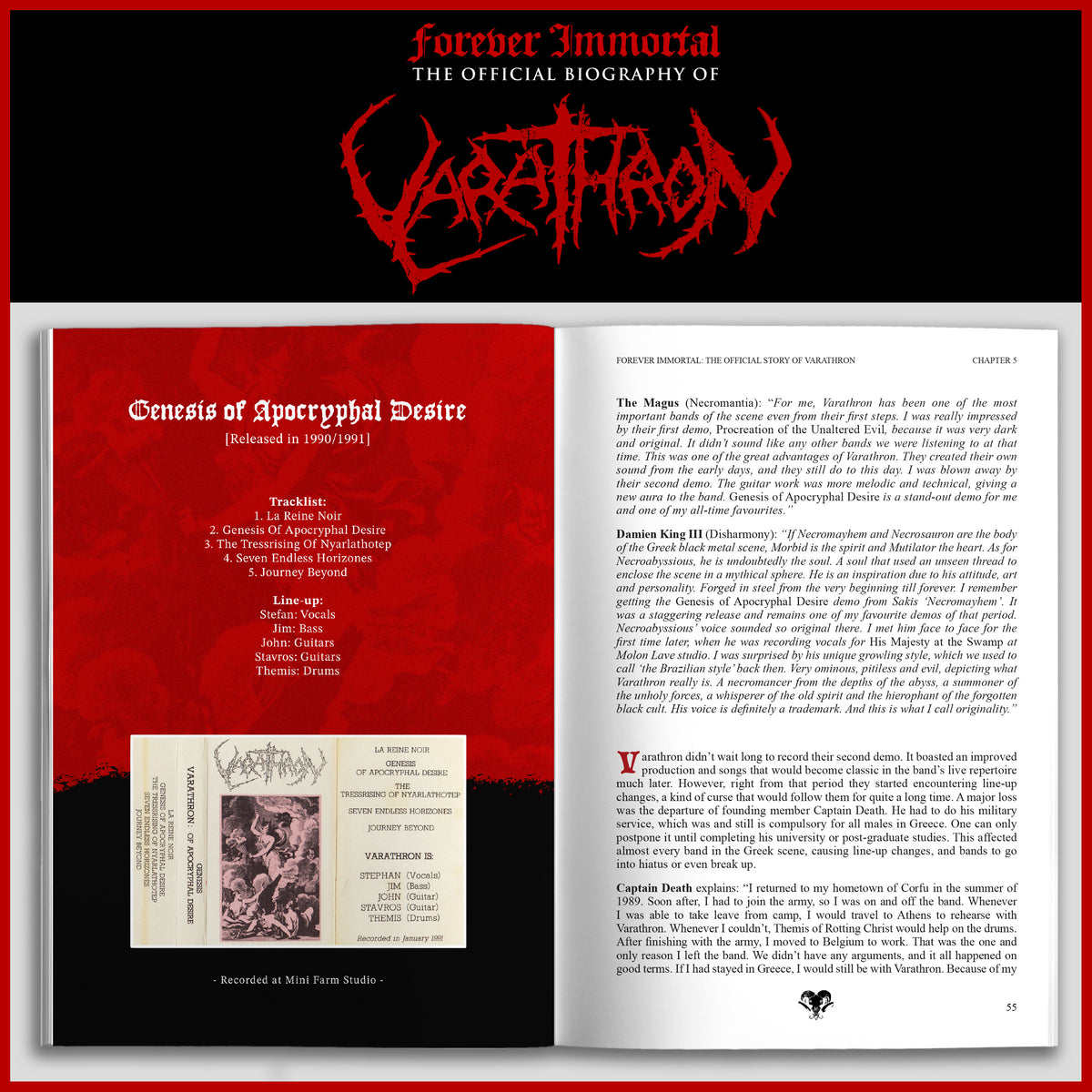 GREEK BLACK METAL BOOK BUNDLE: OFFICIAL ROTTING CHRIST and VARATHRON COLOUR HARDBACK BOOKS (+ CD & Bookmarks)