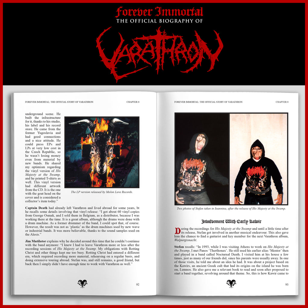 GREEK BLACK METAL BOOK BUNDLE: OFFICIAL ROTTING CHRIST and VARATHRON COLOUR HARDBACK BOOKS (+ CD & Bookmarks)