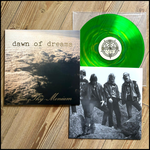 PAN.THY.MONIUM: Dawn of Dreams LP (ltd yellow/green swirl vinyl, printed inner - progressive death metal feat. Edge of Sanity & Ophthalamia members)