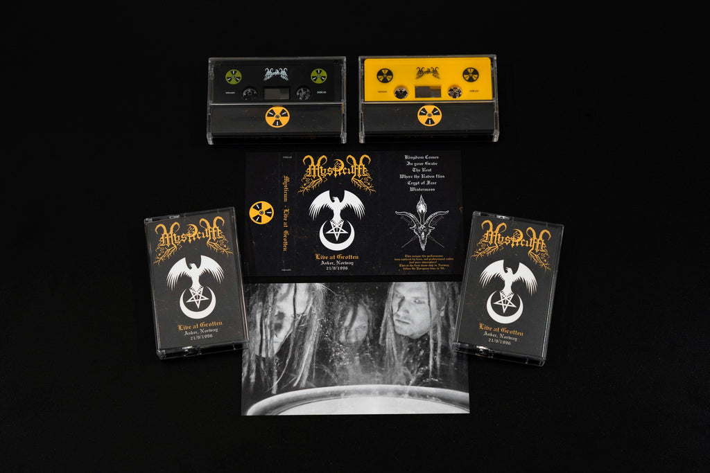 MYSTICUM: Industries of Inferno (ltd 8 cassette boxset & hardcover book + pendant and chain, patches, flag, posters)