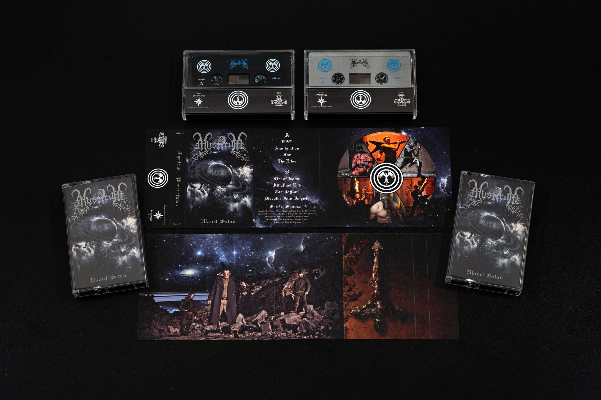 MYSTICUM: Industries of Inferno (ltd 8 cassette boxset & hardcover book + pendant and chain, patches, flag, posters)
