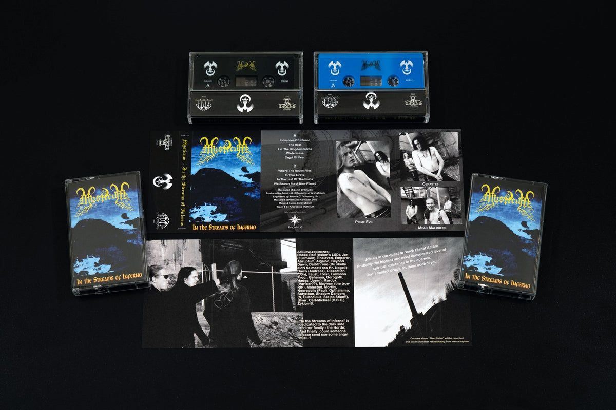 MYSTICUM: Industries of Inferno (ltd 8 cassette boxset & hardcover book + pendant and chain, patches, flag, posters)